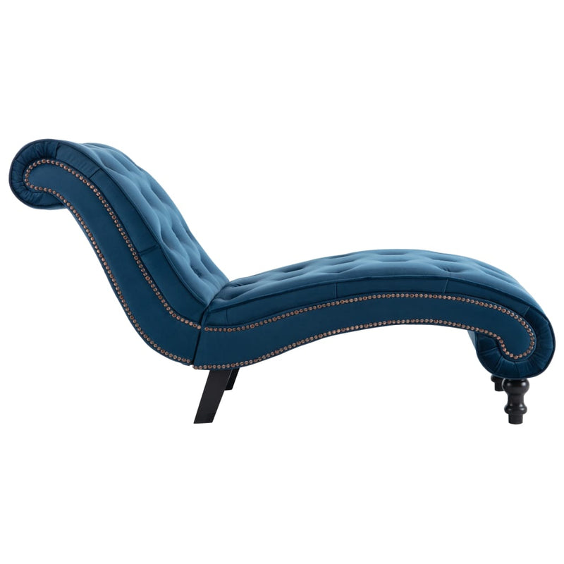 Chaise Lounge Blue Velvet