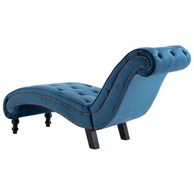 Chaise Lounge Blue Velvet