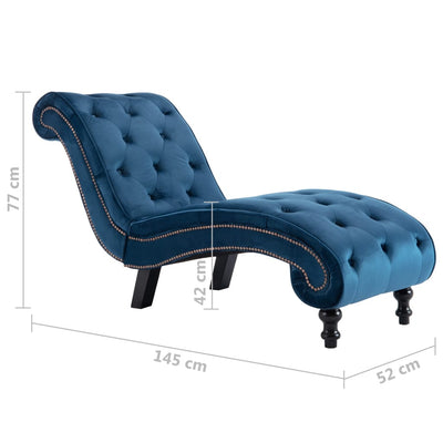 Chaise Lounge Blue Velvet