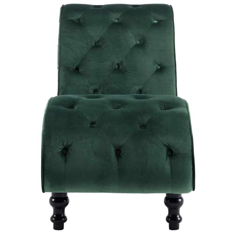 Chaise Lounge Green Velvet