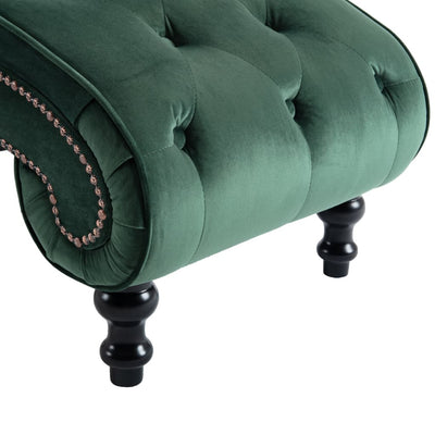 Chaise Lounge Green Velvet