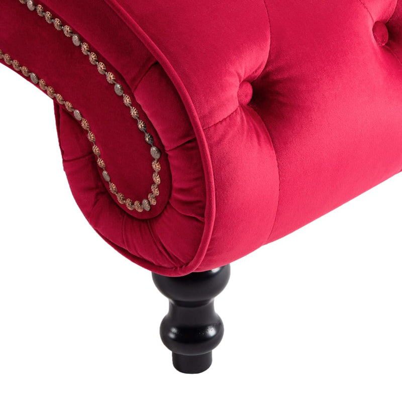 Chaise Lounge Red Velvet