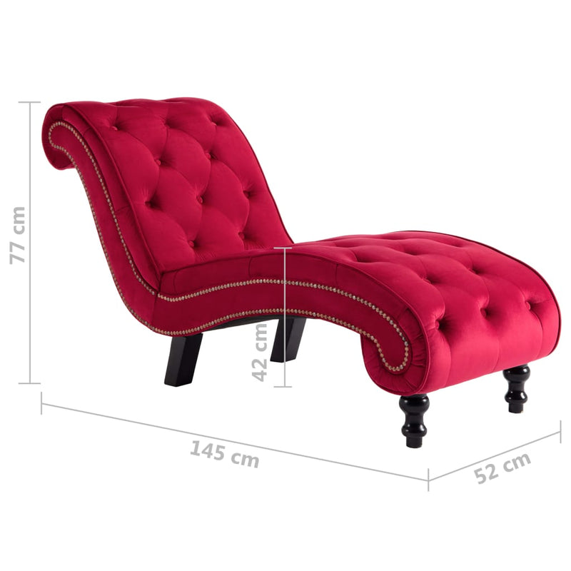 Chaise Lounge Red Velvet