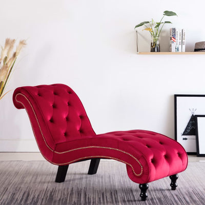 Chaise Lounge Red Velvet