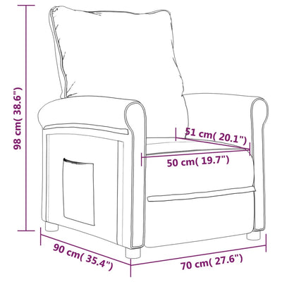 Recliner Chair Cream Fabric