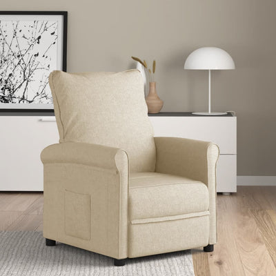 Recliner Chair Cream Fabric