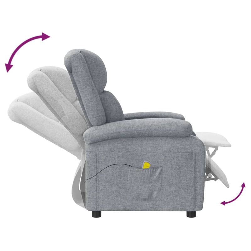 Massage Chair Light Grey Fabric