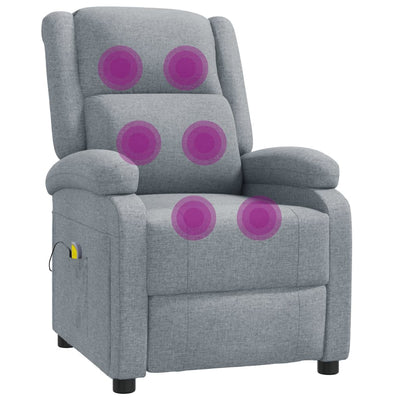 Massage Chair Light Grey Fabric