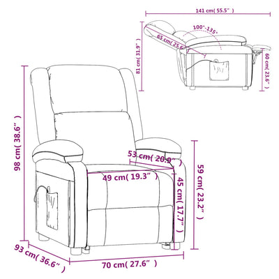 Massage Chair Light Grey Fabric