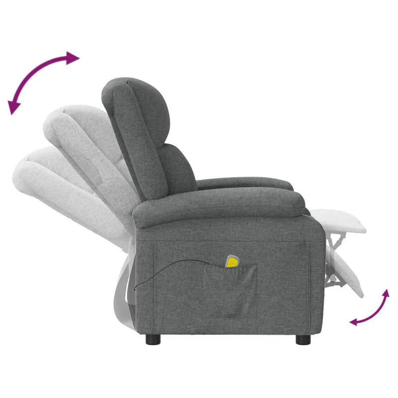 Massage Chair Dark Grey Fabric