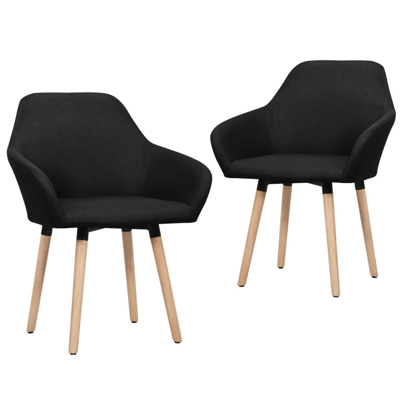 Dining Chairs 2 pcs Black Fabric