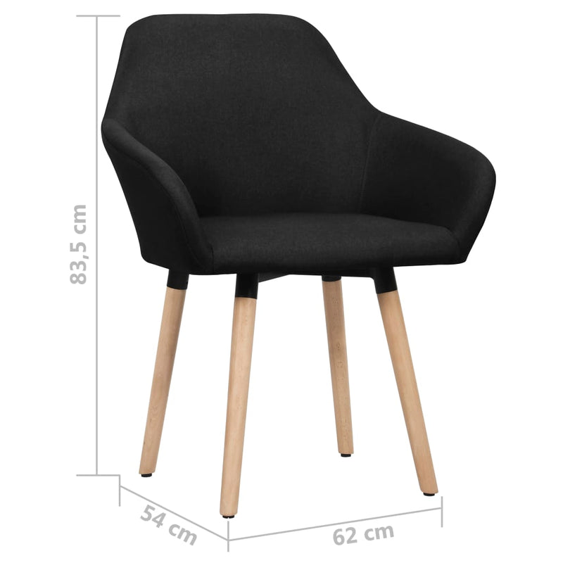 Dining Chairs 2 pcs Black Fabric