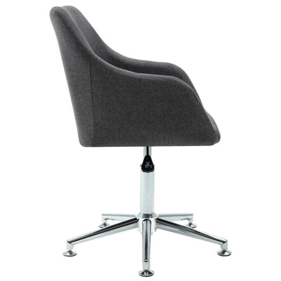 Swivel Dining Chair Dark Grey Fabric