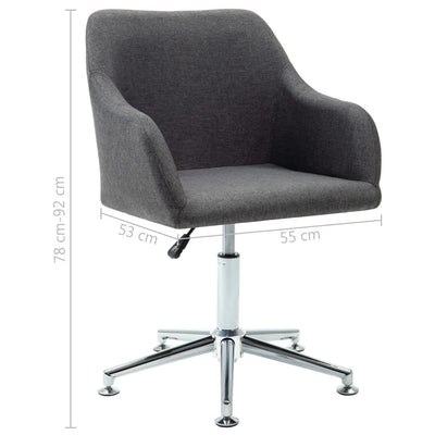 Swivel Dining Chair Dark Grey Fabric