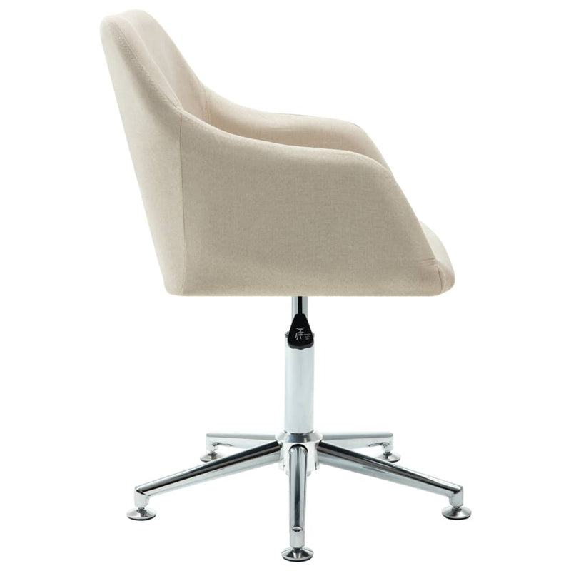 Swivel Dining Chair Cream Fabric