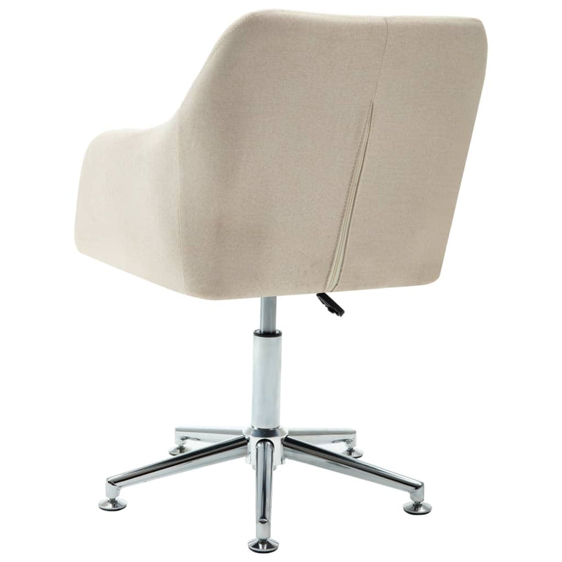 Swivel Dining Chair Cream Fabric