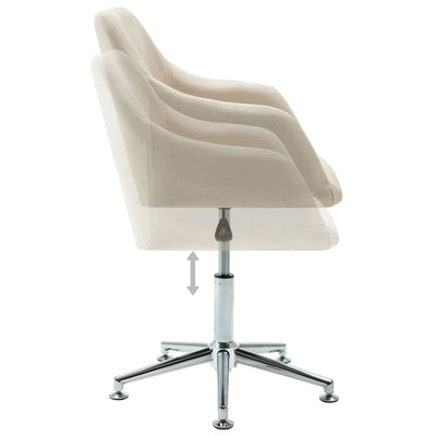 Swivel Dining Chair Cream Fabric