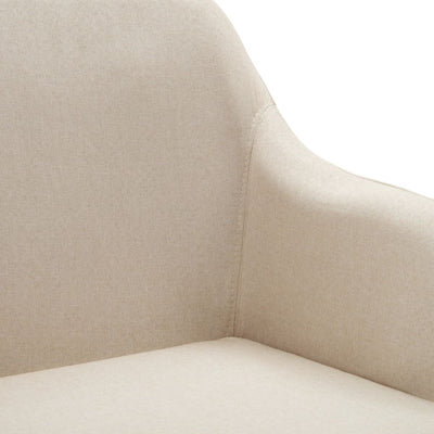 Swivel Dining Chair Cream Fabric