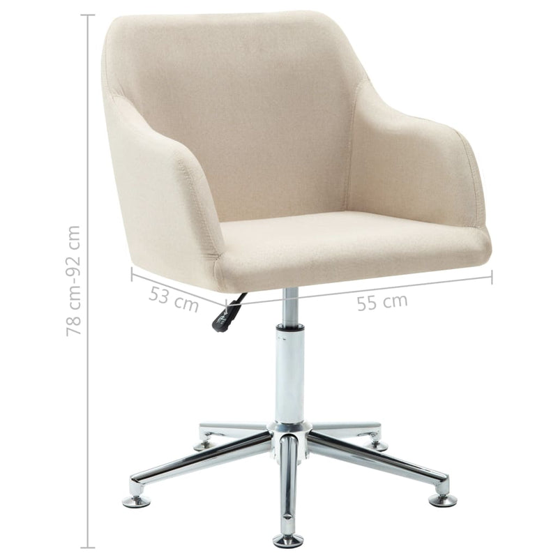 Swivel Dining Chair Cream Fabric