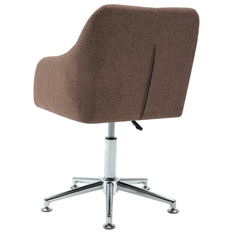 Swivel Dining Chair Brown Fabric