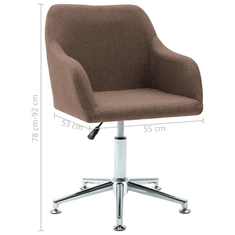 Swivel Dining Chair Brown Fabric