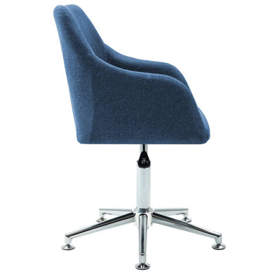 Swivel Dining Chair Blue Fabric