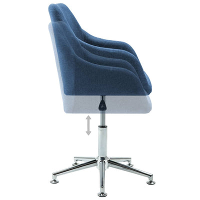 Swivel Dining Chair Blue Fabric