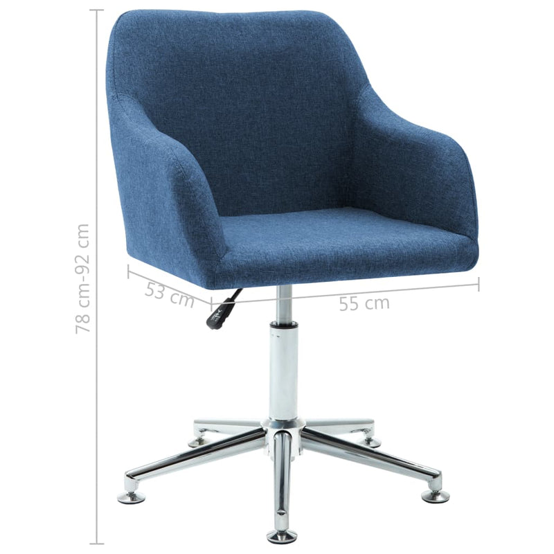 Swivel Dining Chair Blue Fabric