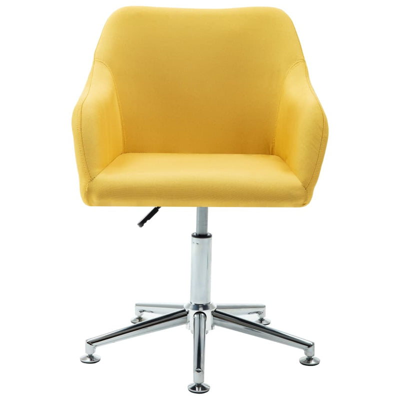 Swivel Dining Chair Yellow Fabric