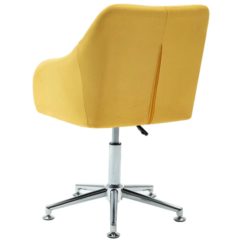 Swivel Dining Chair Yellow Fabric