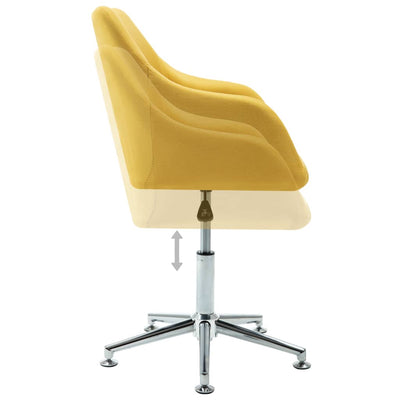 Swivel Dining Chair Yellow Fabric