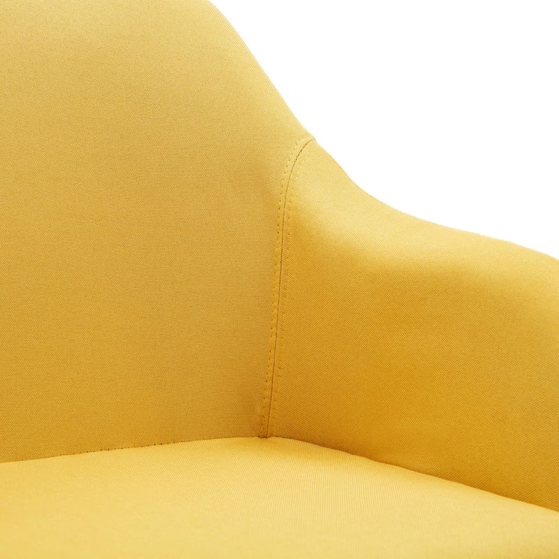 Swivel Dining Chair Yellow Fabric