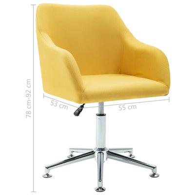 Swivel Dining Chair Yellow Fabric