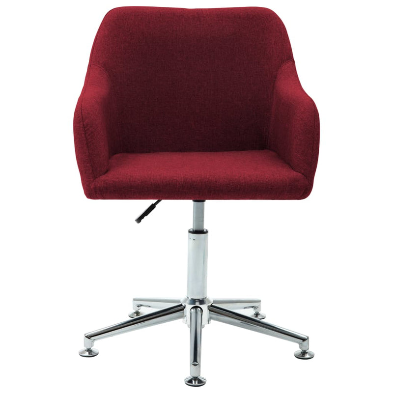 Swivel Dining Chair Wine Red Fabric