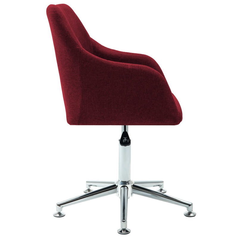 Swivel Dining Chair Wine Red Fabric