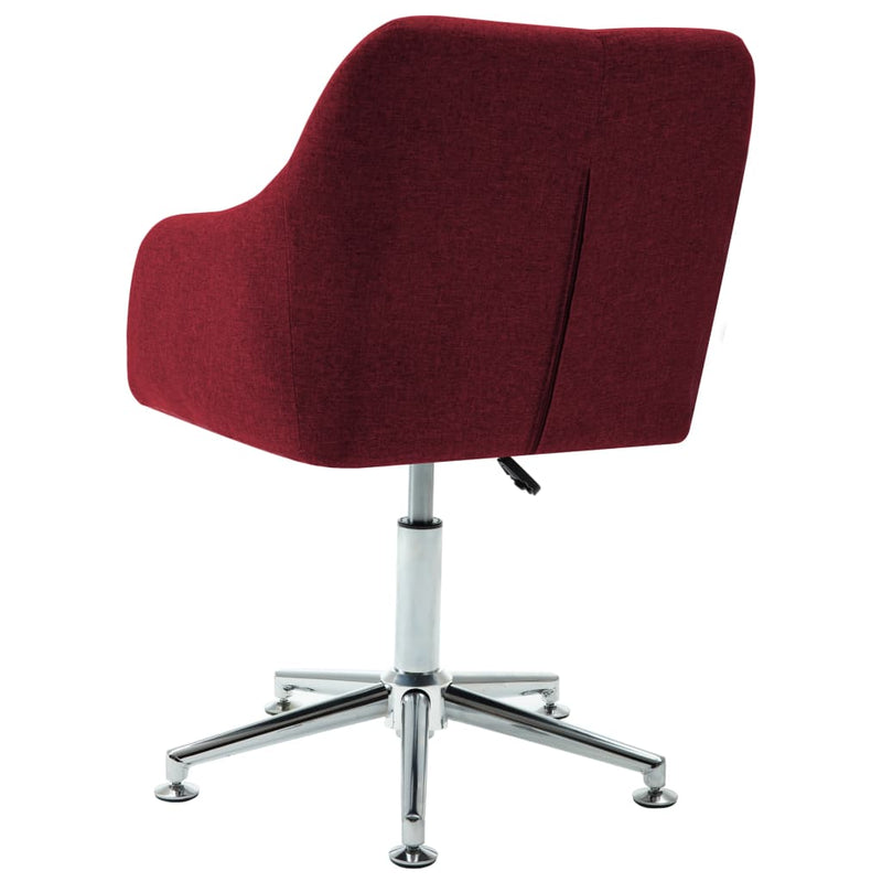 Swivel Dining Chair Wine Red Fabric