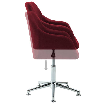 Swivel Dining Chair Wine Red Fabric