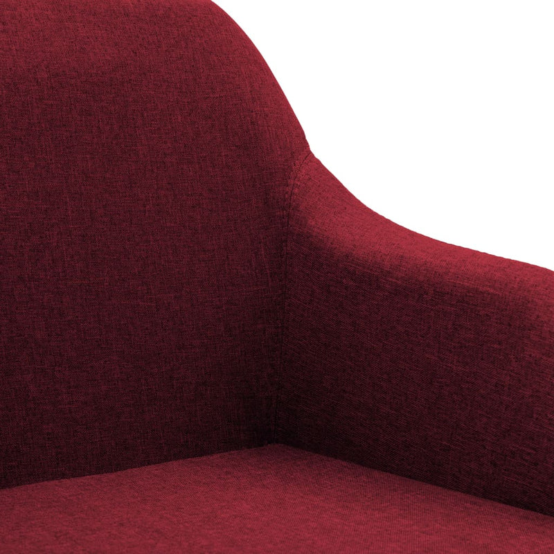 Swivel Dining Chair Wine Red Fabric