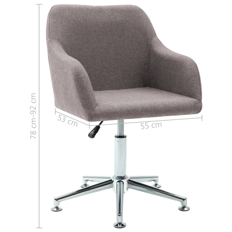 Swivel Dining Chair Taupe Fabric