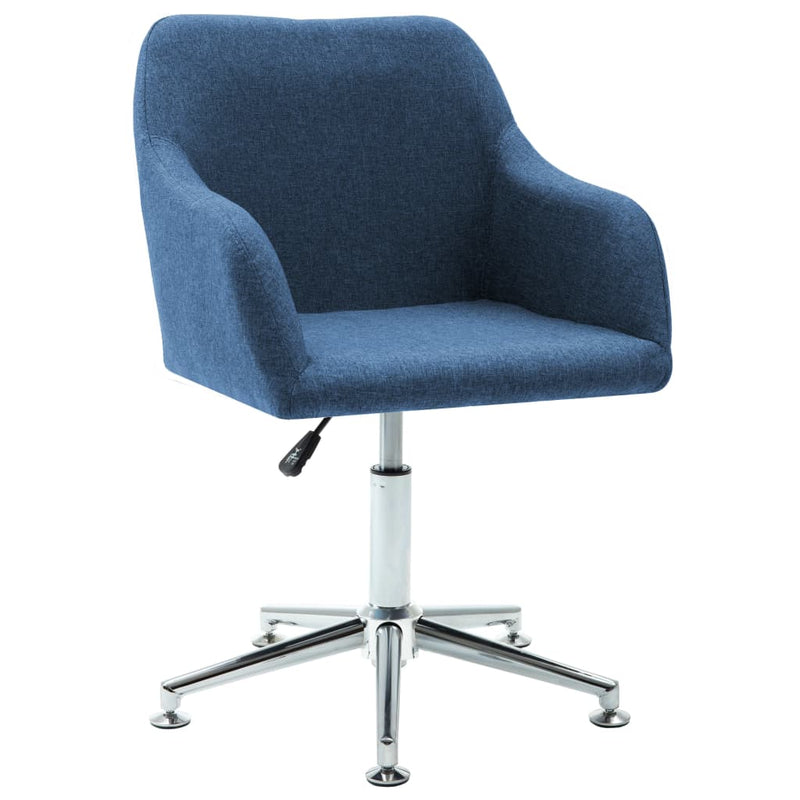 Swivel Dining Chairs 2 pcs Blue Fabric