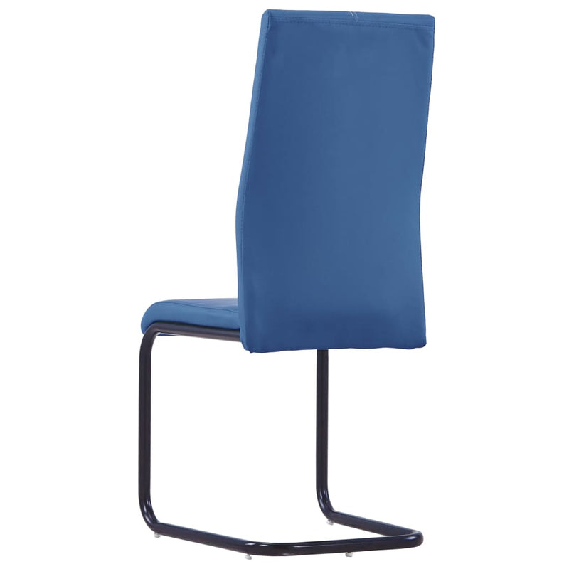 Cantilever Dining Chairs 2 pcs Blue Faux Leather