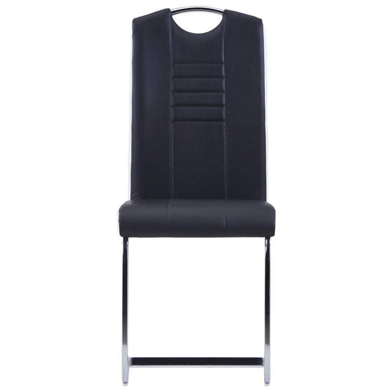 Cantilever Dining Chairs 2 pcs Black Faux Leather