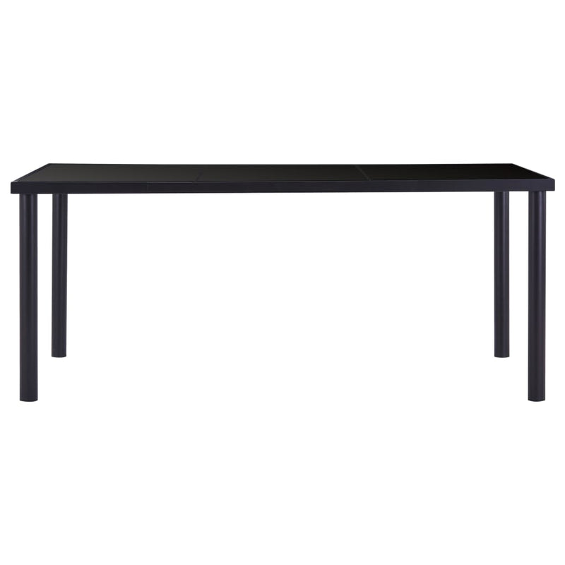 Dining Table Black 180x90x75 cm Tempered Glass