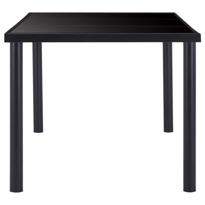 Dining Table Black 180x90x75 cm Tempered Glass