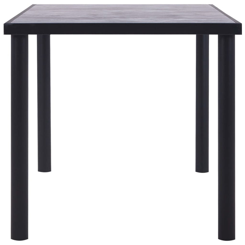 Dining Table Black and Concrete Grey 160x80x75 cm MDF