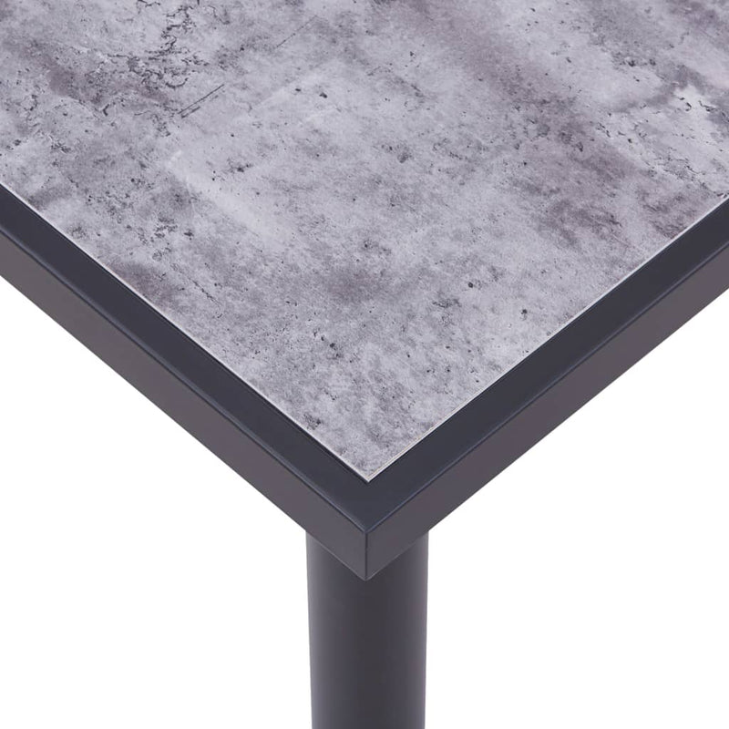 Dining Table Black and Concrete Grey 160x80x75 cm MDF