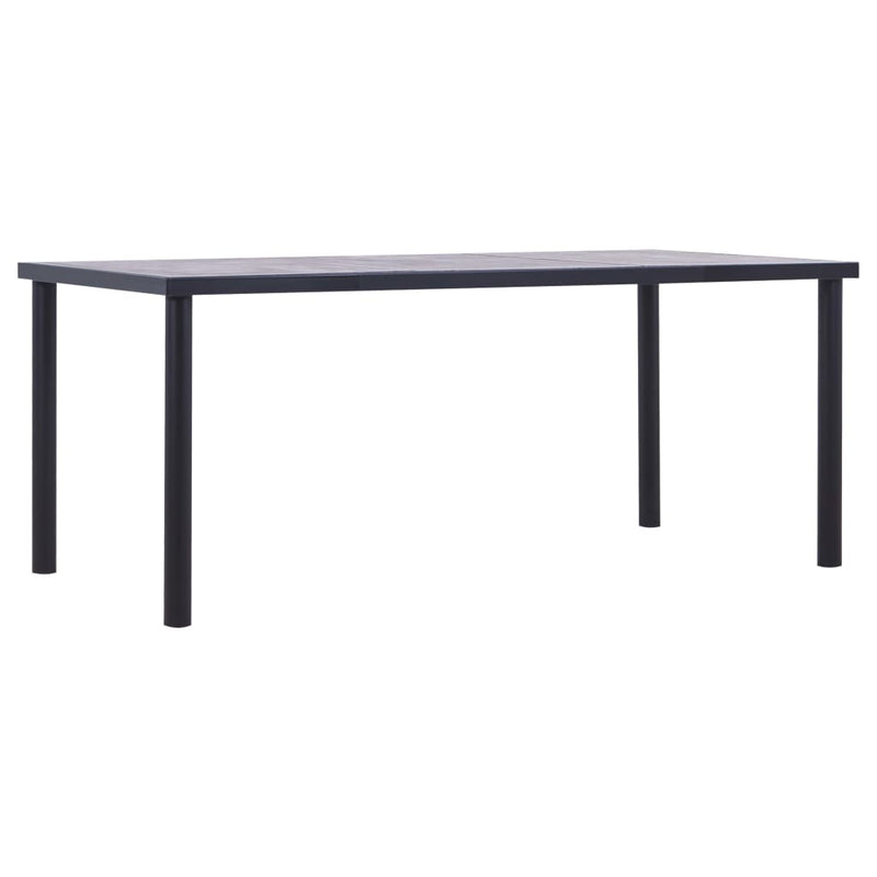 Dining Table Black and Concrete Grey 180x90x75 cm MDF