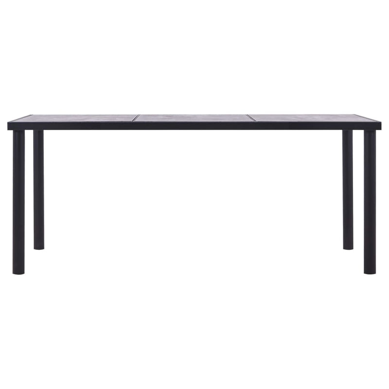 Dining Table Black and Concrete Grey 180x90x75 cm MDF