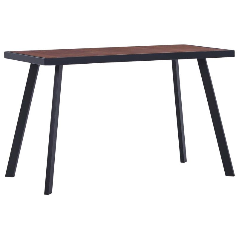 Dining Table Dark Wood and Black 120x60x75 cm MDF