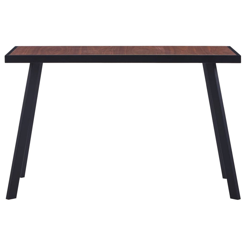 Dining Table Dark Wood and Black 120x60x75 cm MDF